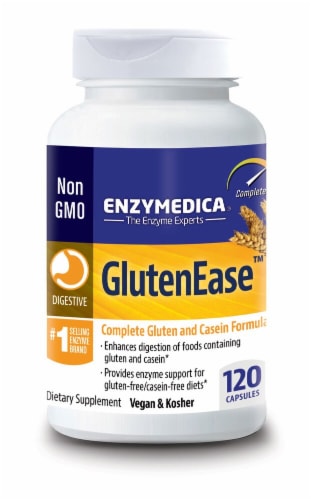 Enzymedica  GlutenEase™ with DPP-IV Activity Perspective: front
