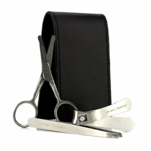 The Art Of Shaving Manicure Set: Nail Clipper + Nose Hair Scissors +  Tweezers + Black Leather, 3pcs - Ralphs