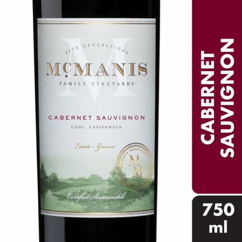 McManis Family Vineyards Cabernet Sauvignon California Red Wine Perspective: front