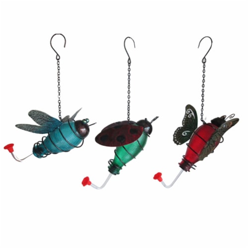 Infinity Hummingbird 4 Glass, Metal & Plastic Nectar Feeder - 1 Ports, Assorted Color Perspective: front