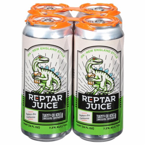 Twenty-Six Acres Brewing Company Reptar Juice IPA Perspective: front