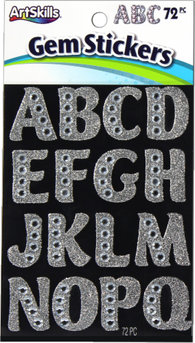 ArtSkills® Gem Letter Stickers - Silver Perspective: front