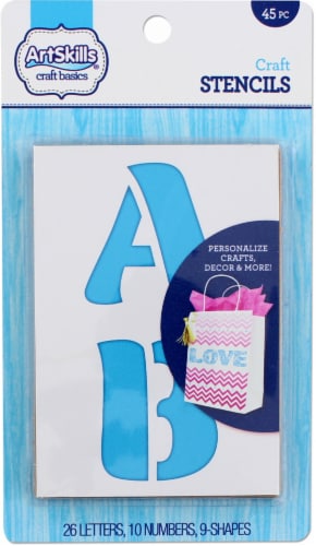 ArtSkills® Craft Basics Craft Stencils 45 Pack - White Perspective: front