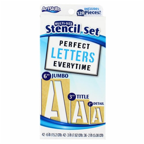 ArtSkills® Multi-Size Letter Stencil Set Perspective: front