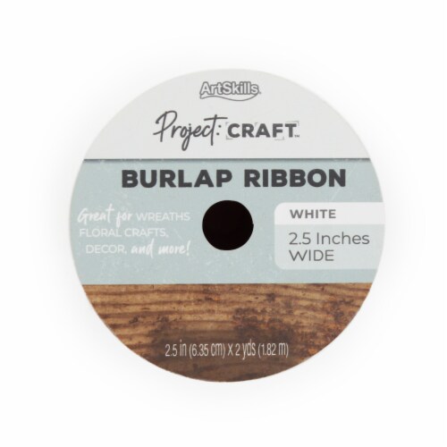 ArtSkills® Project Craft™ Burlap Ribbon - White Perspective: front