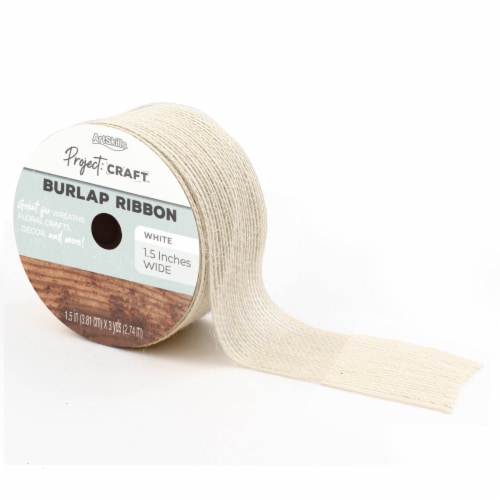 ArtSkills® White Burlap Ribbon Perspective: front