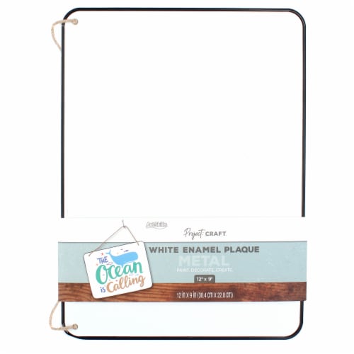 ArtSkills® Project: Craft™ Metal White Enamel Plaque Perspective: front