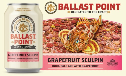 Ballast Point Grapefruit Sculpin IPA Perspective: front