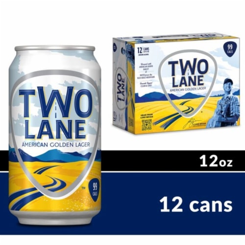 Two Lane American Golden Lager Craft Beer Perspective: front