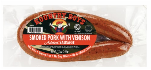 Kountry Boys Smoked Venison and Garlic Pork Sausage Perspective: front
