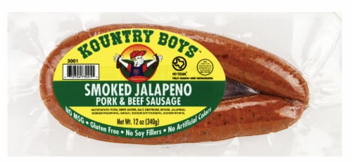 Kountry Boys Jalapeno with Garlic Smoked Pork and Beef Sausage Perspective: front