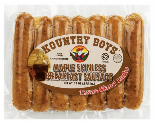 Kountry Boys™ Maple Skinless Breakfast Sausage Texas-Sized Links Perspective: front