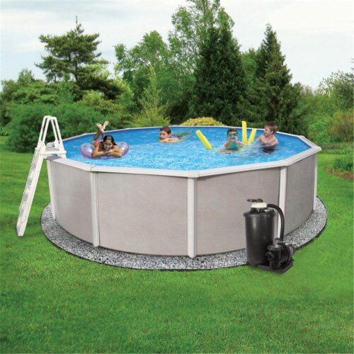 Blue Wave NB19768 18 ft. Barcelona Deluxe Round Pool Pack, 1