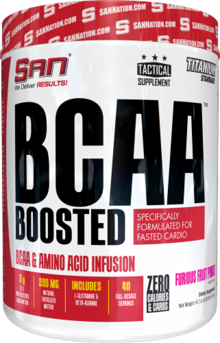 San® BCAA™ Boosted Energy Dietary Supplement Perspective: front