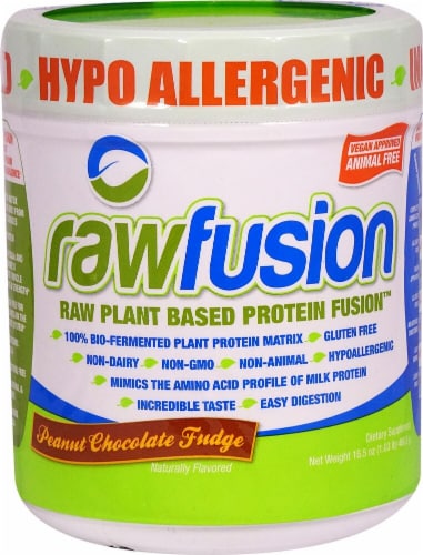 San Rawfusion Plant Based Protein Fusion™ - Peanut Chocolate Fudge Perspective: front