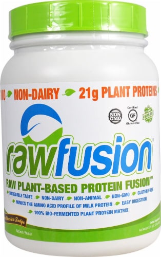 San  Rawfusion Plant Base Protein Fusion™   Peanut Chocolate Fudge Perspective: front