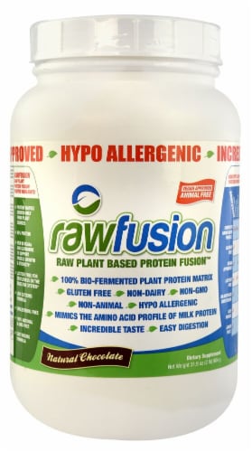San  Rawfusion Plant Base Protein Fusion™   Natural Chocolate Perspective: front