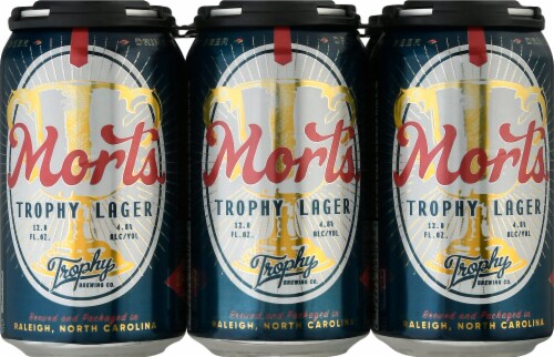 Trophy Brewing Co. Morts Trophy Lager Perspective: front