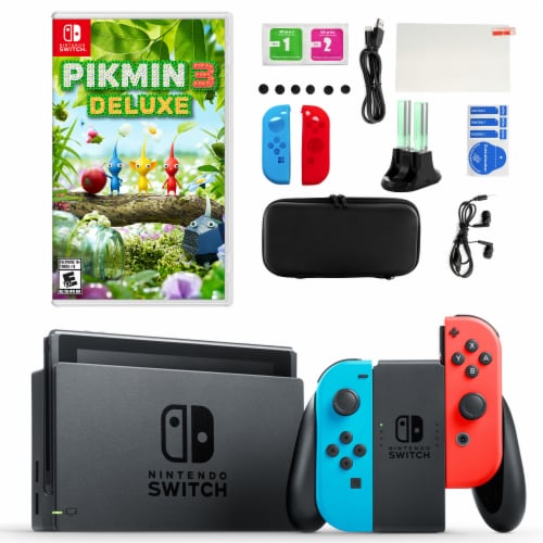 Nintendo Switch in Neon with Pikmin 3 Deluxe & Accessories, One Size -  Kroger