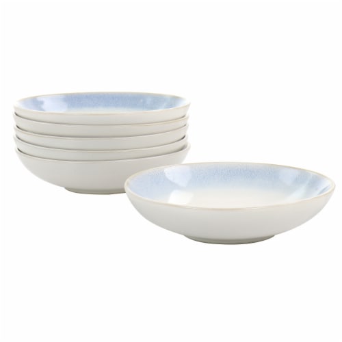 Martha Stewart Blue Rim Stoneware Dinner Bowl Set Perspective: front