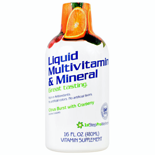 1st Step for Energy Liquid Multi-Vitamin & Mineral Citrus Burst, 16 Fl Oz Perspective: front