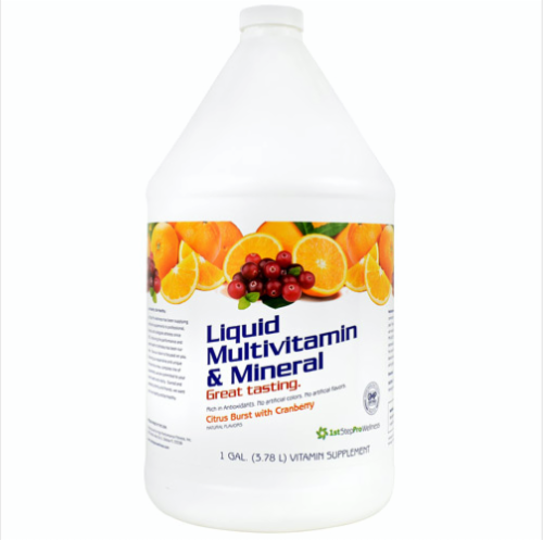 High Performance Fitness Citrus Burst Liquid Multivitamin & Mineral Nutritional Supplement Perspective: front
