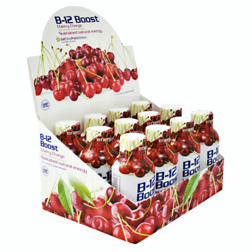 High Performance Fitness B-12 Boost Cherry Charge (12 pack/2 fl oz) Perspective: front