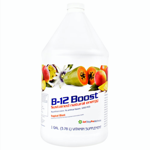 High Performance Fitness, Inc. 1st Step Liquid B-12, Tropical Blast, 1 Gallon Perspective: front