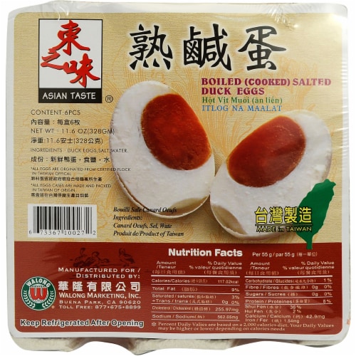 Asian Taste Boiled Cooked Salted Duck Eggs 6 Count, 11.6 oz - Pick ‘n Save