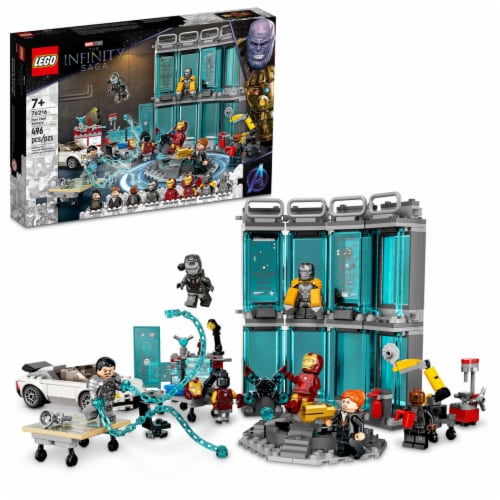 LEGO® Marvel The Infinity Saga Iron Man Armory Building Toy Perspective: front