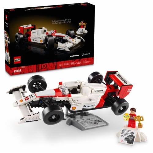LEGO Icons McLaren MP4/4 & Ayrton Senna F1 Model Race Car for Adults 10330 Perspective: front
