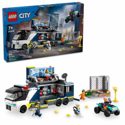 LEGO® City Police Mobile Crime Lab Truck 60418 Building Set Perspective: front