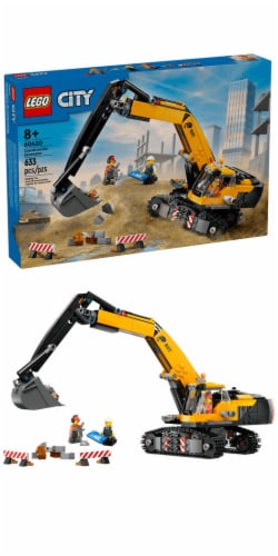 LEGO® City Yellow Construction Excavator Toy 60420 Building Set Perspective: front