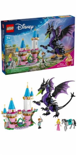 LEGO® Disney Princess Maleficent’s Dragon Form Castle and Horse Toy Perspective: front