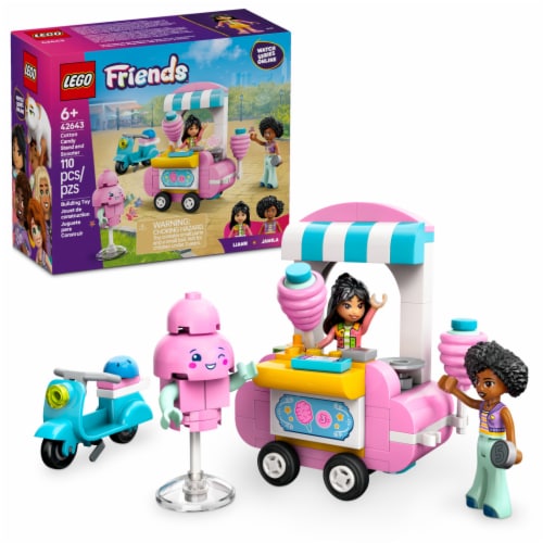 LEGO Friends Cotton Candy Stand and Scooter Building Toy 42643 Perspective: front