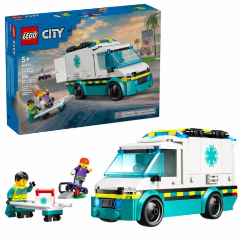 LEGO City Emergency Ambulance Building Toy 60451 Perspective: front