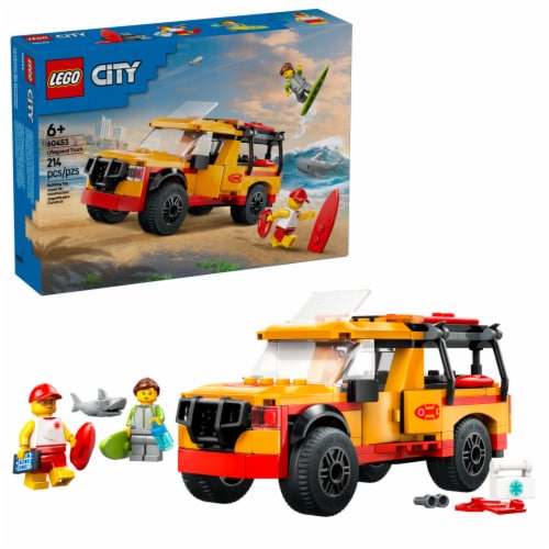 LEGO City Lifeguard Beach Rescue Truck Building Toy 60453 Perspective: front