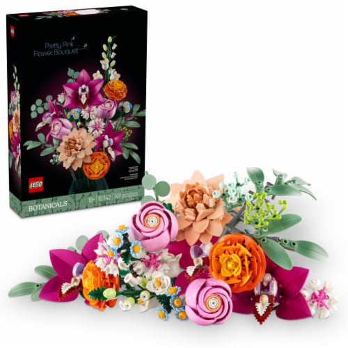 LEGO Botanicals Pretty Pink Flower Bouquet for Home Décor 10342 Perspective: front