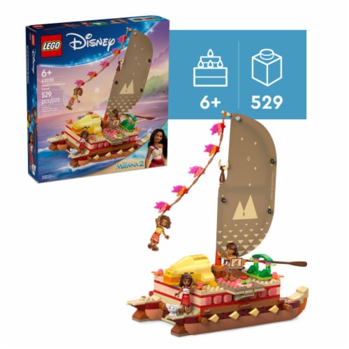 LEGO Disney Moana’s Adventure Canoe Fantasy Toy Boat Building Set 43270 Perspective: front