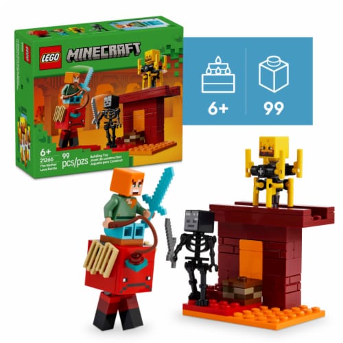 LEGO Minecraft The Nether Lava Battle Building Toy 21266 Perspective: front