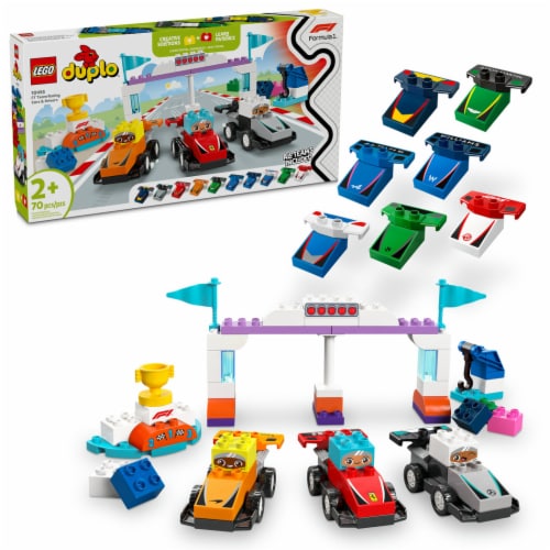 LEGO® F1® Team Race Cars & Drivers Racetrack Perspective: front