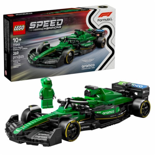 LEGO® Speed Champions Aston Martin Aramco F1 AMR24 Race Car 77245 Building Set Perspective: front