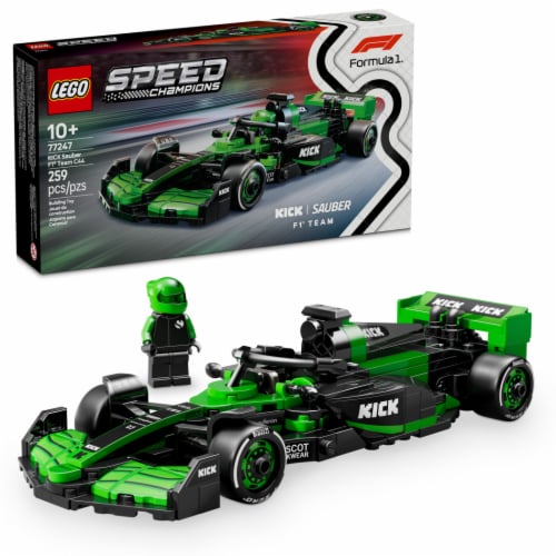 LEGO Speed Champions KICK Sauber F1 Team C44 Race Car Toy Building Set 77247 Perspective: front