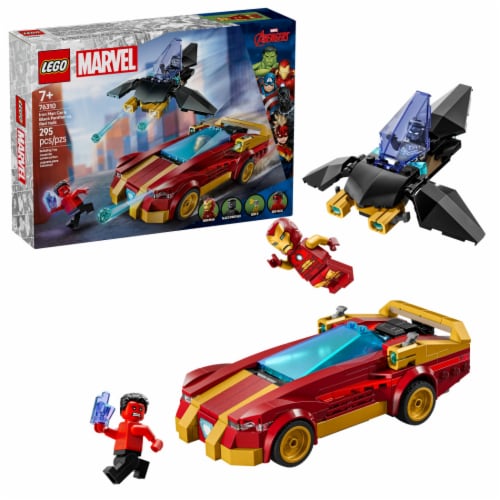 LEGO Marvel Iron Man Car & Black Panther vs. Red Hulk Super Hero Building Toy 76310 Perspective: front
