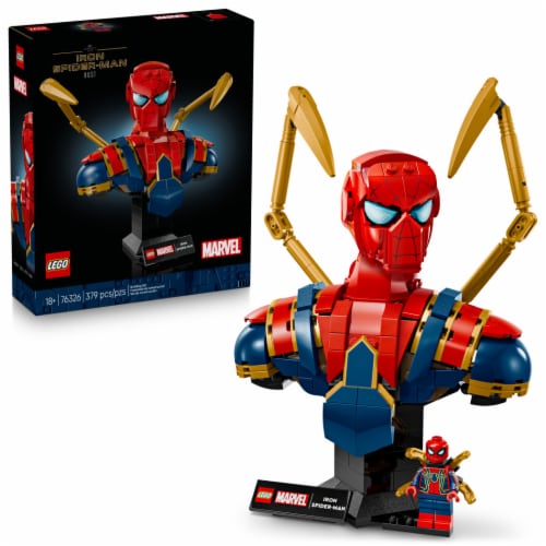 LEGO Marvel Iron Spider-Man Bust Building Kit for Adults 76326 Perspective: front