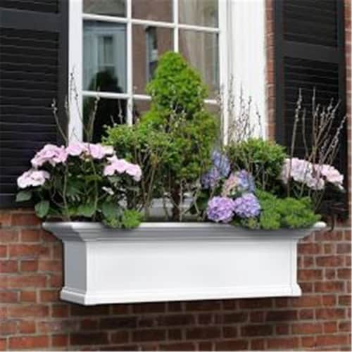 Mayne 8827-W 7 ft. Yorkshire Window Box, White Perspective: front