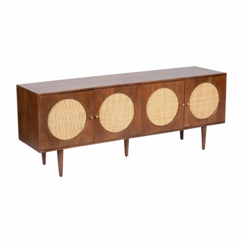 Wood, 63 l 4-door Console, Brown Kd Perspective: front