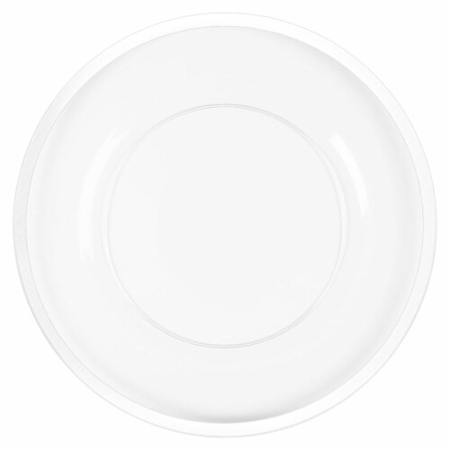 13  Clear Round Disposable Plastic Charger Plates (60 Plates) Perspective: front