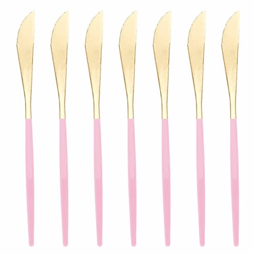 Gold with Pink Handle Moderno Disposable Plastic Dinner Knives (240 Knives), 240 Knives - Kroger