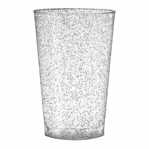 12 oz. Clear with Silver Glitter Round Disposable Plastic Tumblers (240 ...